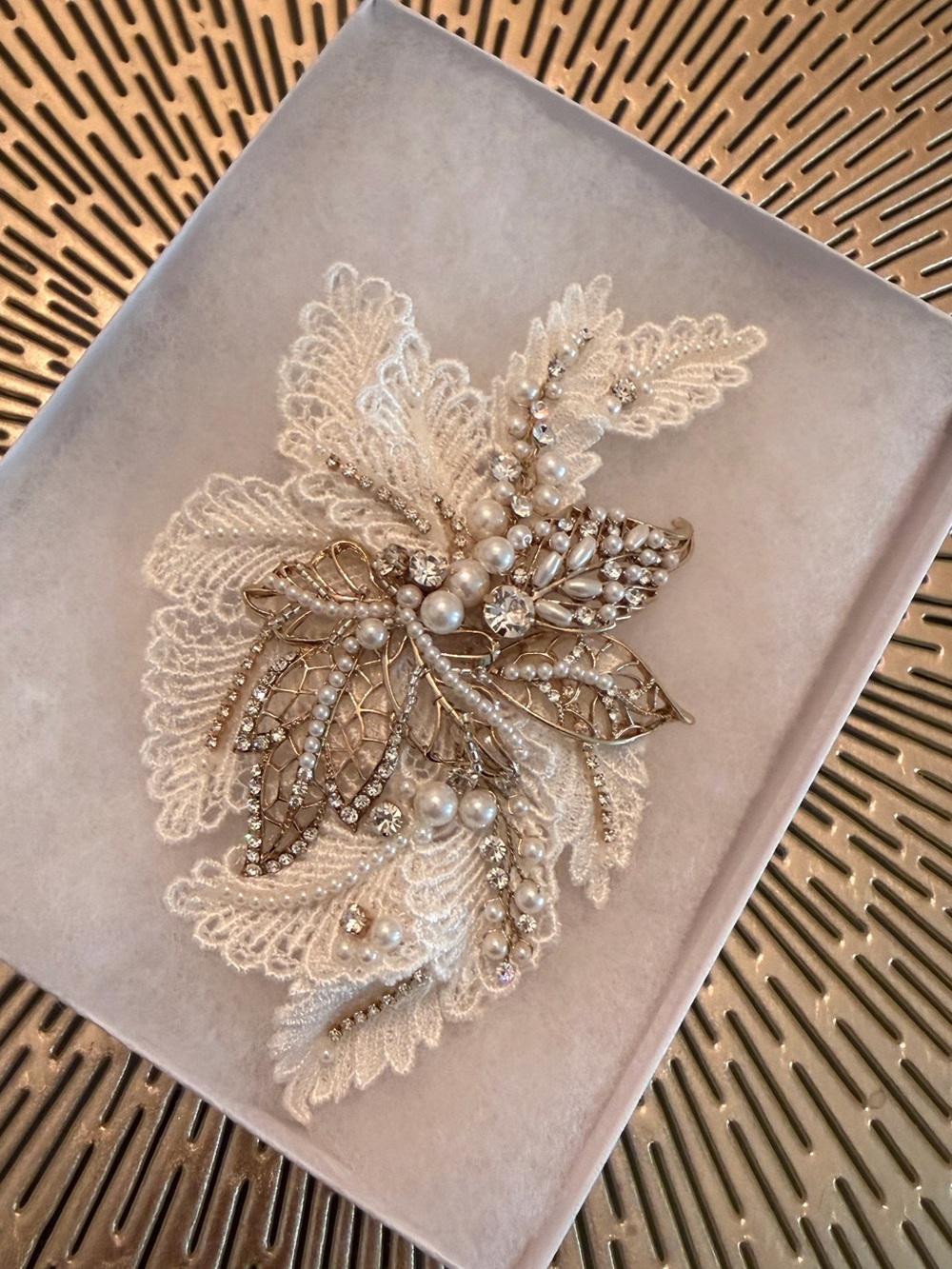 Delicate White Lace Leaf Hair Clip